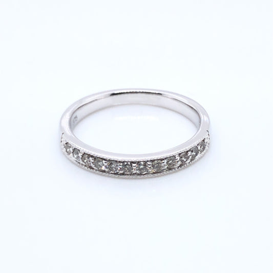 9ct White Gold Classic Diamond Pavé Band 0.25ct