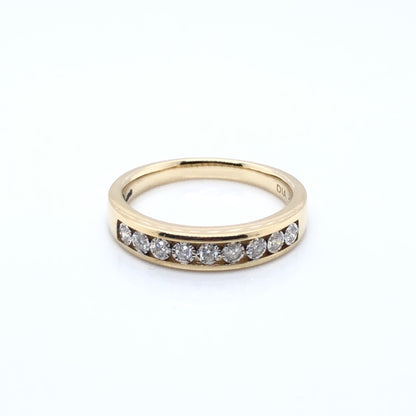 9ct Gold Diamond Illusion 0.15ct Eternity Ring X87