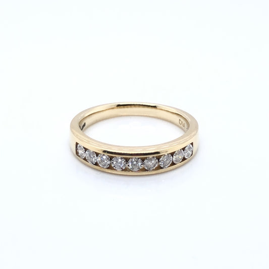 9ct Gold Diamond Illusion 0.15ct Eternity Ring X87