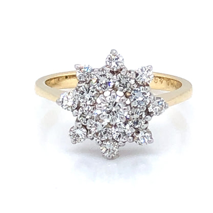 18ct Gold Diamond Star Cluster Ring