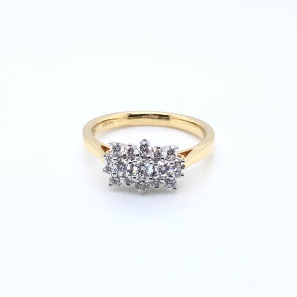18ct Gold Diamond 0.51ct Cluster Ring