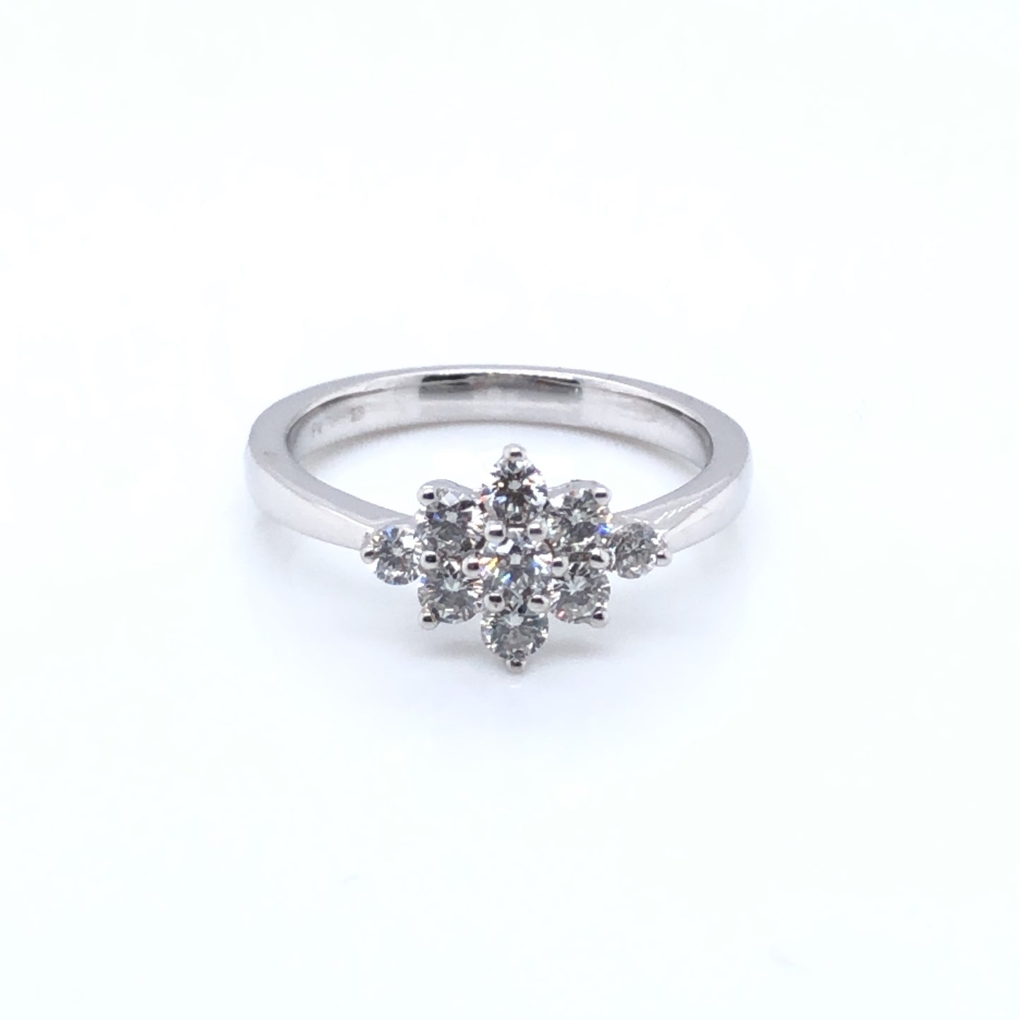 18ct White Gold Diamond 0.50ct Cluster Ring