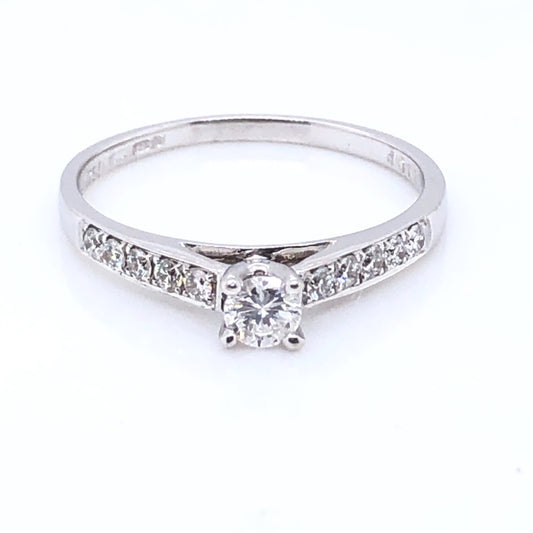 18ct White Gold Diamond Solitaire Ring