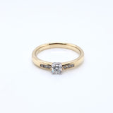 9ct Gold Diamond Solitaire Ring Channel-set Shoulders