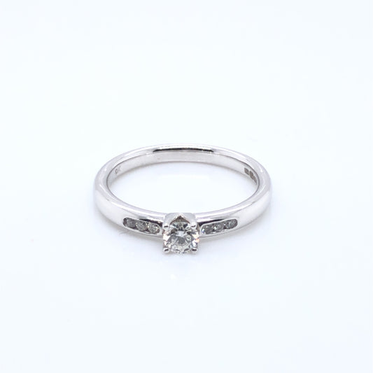 9ct White Gold Diamond 0.27ct  Solitaire Ring