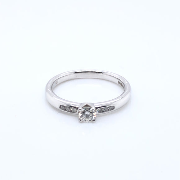 9ct White Gold Diamond 0.27ct  Solitaire Ring