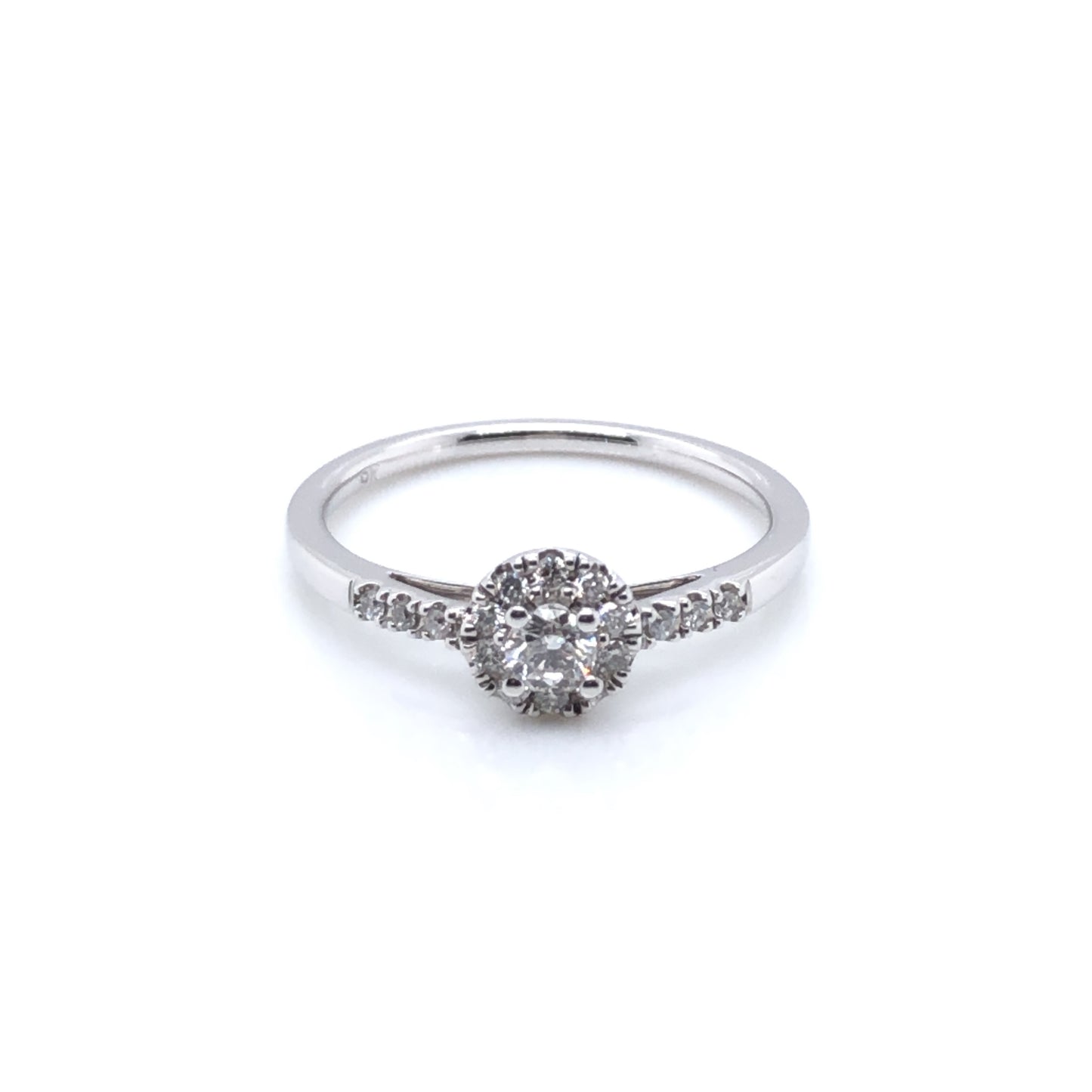 9ct White Gold Diamond  Halo 0.30ct Engagement Ring
