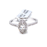 18ct White Gold Diamond Marquise Halo Ring