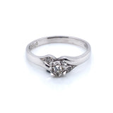 9ct White Gold Diamond 0.06ct Crossover Solitaire Ring