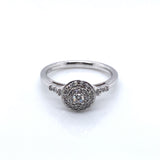 9ct White Gold Diamond Round Halo 0.30ct Engagement Ring