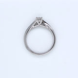 18ct White Gold  Diamond 0.58ct Classic Solitaire Channel-set Shoulders Ring