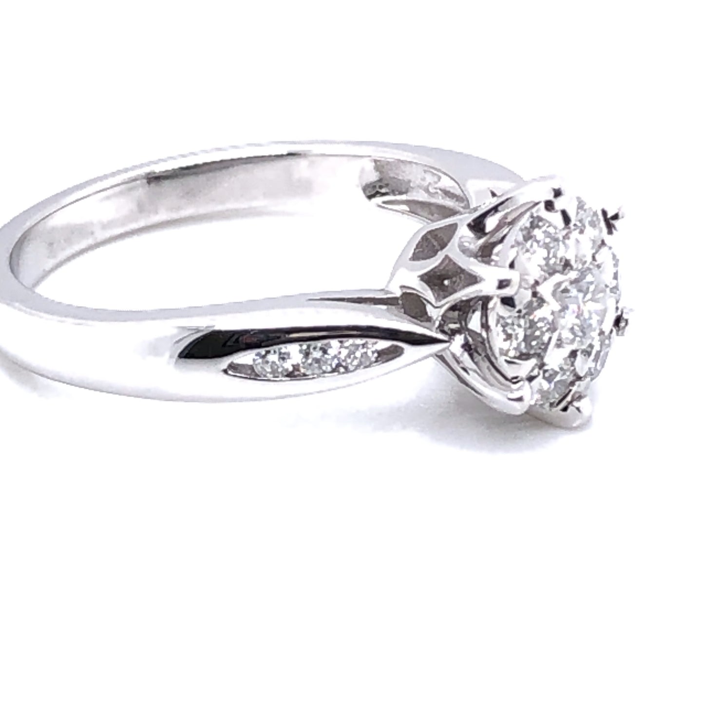 9ct White Gold 0.50ct Diamond Cluster Ring