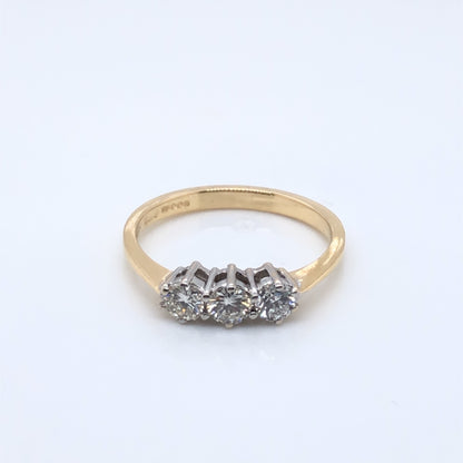 18ct Gold  Diamond Trilogy 0.50ct Ring