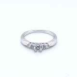 18ct White Gold 0.45ct Diamond Solitaire Ring Graduated Shoulders