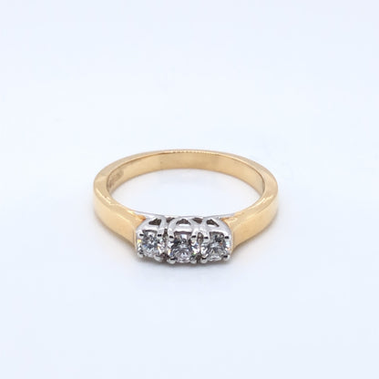 18ct Gold  Diamond Trilogy 0.35ct Ring