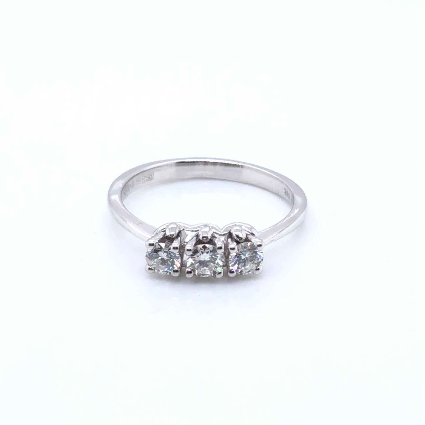 18ct White Gold Diamond Trilogy 0.45ct Ring