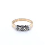 18ct Gold  Diamond Trilogy Rubover  0.65ct Ring