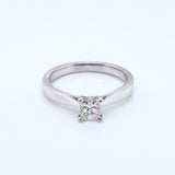 18ct White Gold Princess Diamond 0.50ct Classic Solitaire Ring