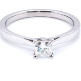 18ct White Gold 0.40ct Princess Diamond Classic Solitaire Ring