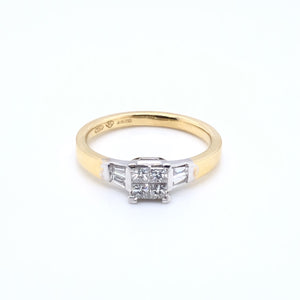 18ct Gold 0.44ct Diamond Princess Baguette Ring Z11/24