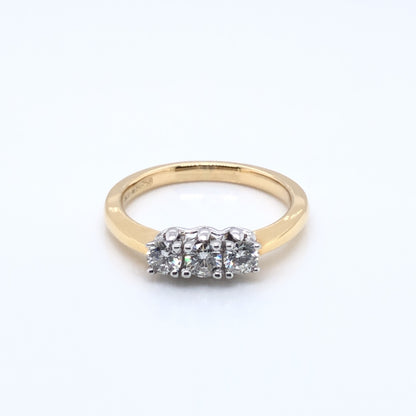 18ct Gold  Diamond Trilogy 0.45ct Ring