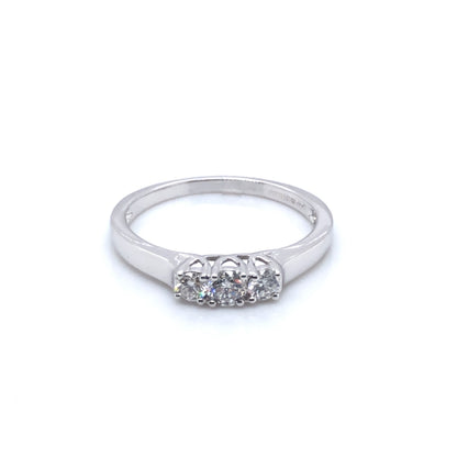 18ct White Gold Diamond Trilogy 0.35ct Ring