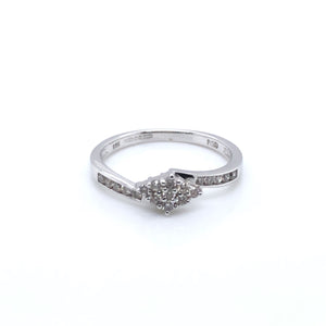 9ct White Gold Diamond  Crossover 0.21ct  Ring
