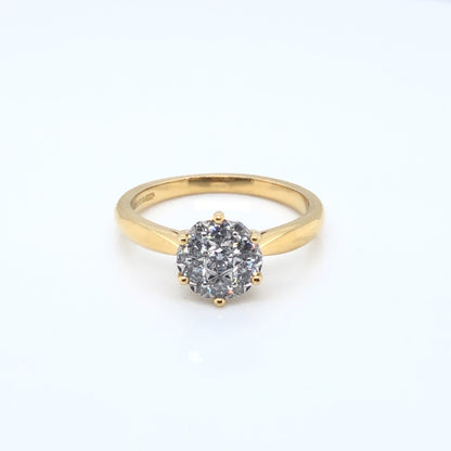 9ct Gold Blossom Cluster 0.33 Carat Diamond Ring Z119