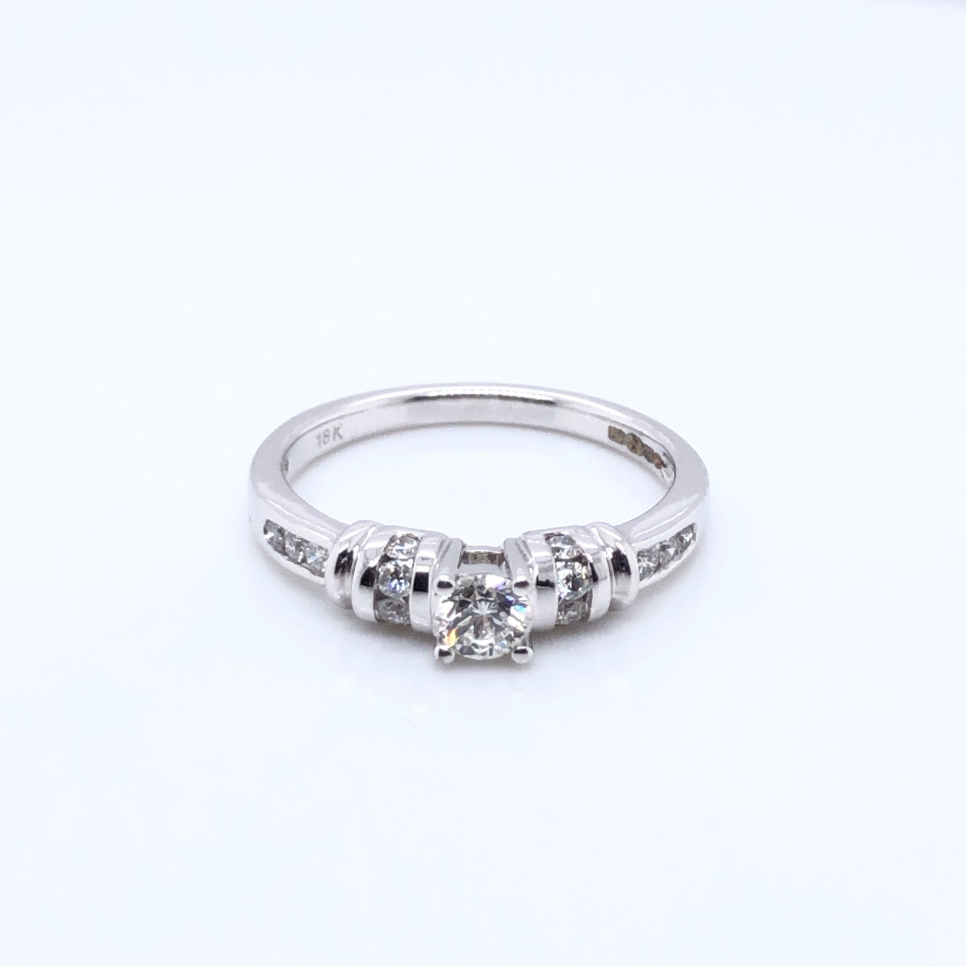 18ct White Gold  Diamond 0.50ct Fancy Solitaire Ring Z12/26