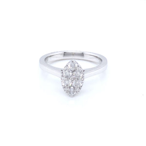 14ct White Gold Diamond Illusion Marquise 0.50ct Engagement Ring
