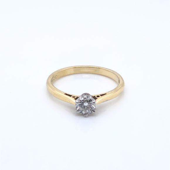 18ct Gold 0.30ct Diamond Classic Solitaire Ring