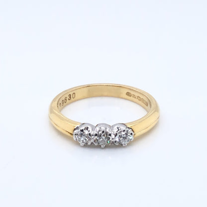 18ct Gold  Diamond Trilogy 0.30ct Ring