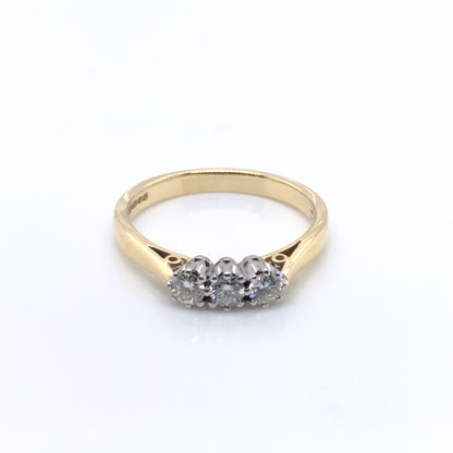 18ct Gold Diamond 0.35ct Trilogy Ring