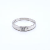 18ct White Gold Princess-Cut Diamond 0.21ct Solitaire Engagement Ring
