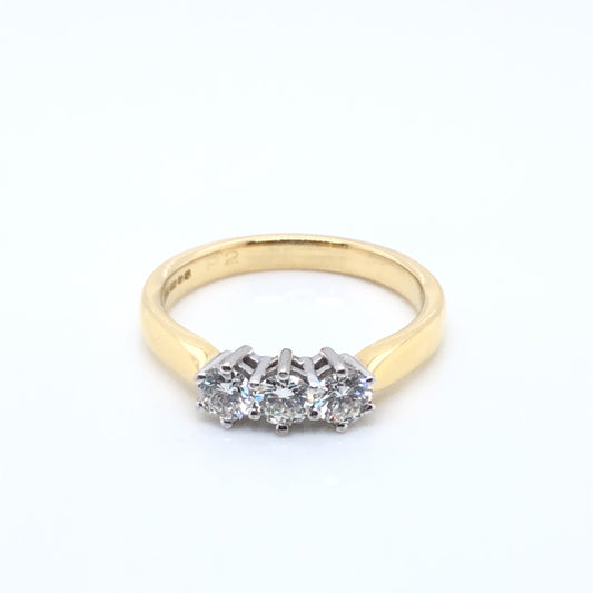 18ct Gold  Diamond Trilogy  0.60ct Ring Z6/6