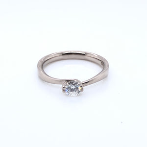 18ct White Gold Diamond 0.40ct  Contemporary Solitaire Ring