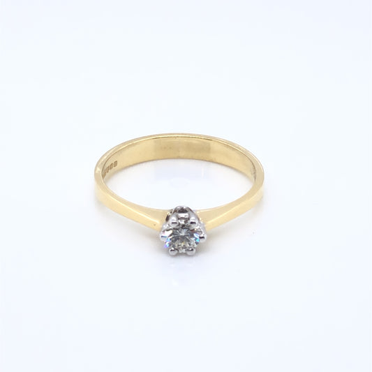 18ct Gold Diamond Classic Solitaire Ring