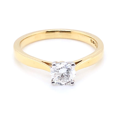 18ct Gold 0.50ct Diamond Classic Solitaire Ring