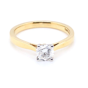 18ct Gold 0.50ct Diamond Classic Solitaire Ring