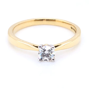 18ct Gold Diamond Classic Solitaire Ring