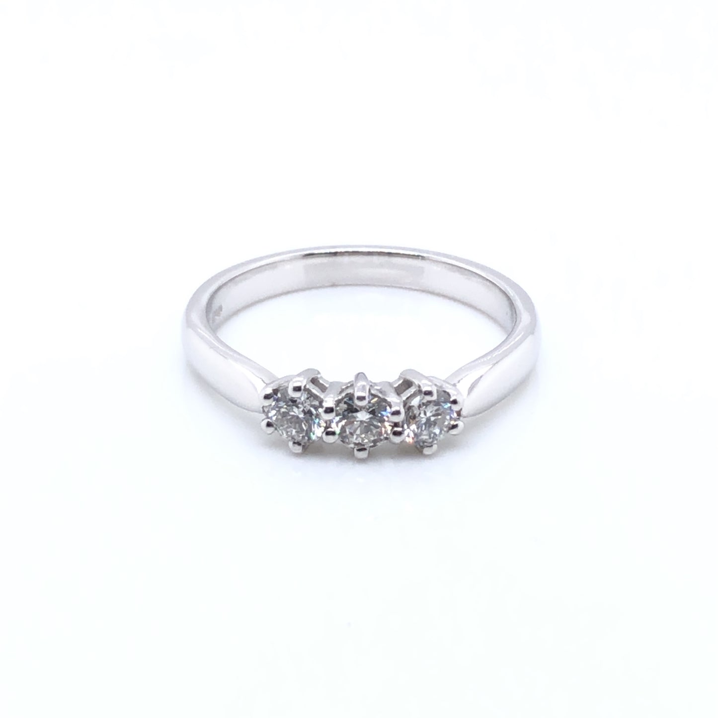 18ct White Gold  Diamond Trilogy 0.50ct Ring