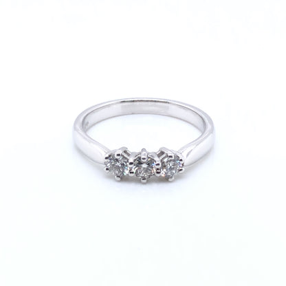 18ct White Gold  Diamond Trilogy 0.50ct Ring