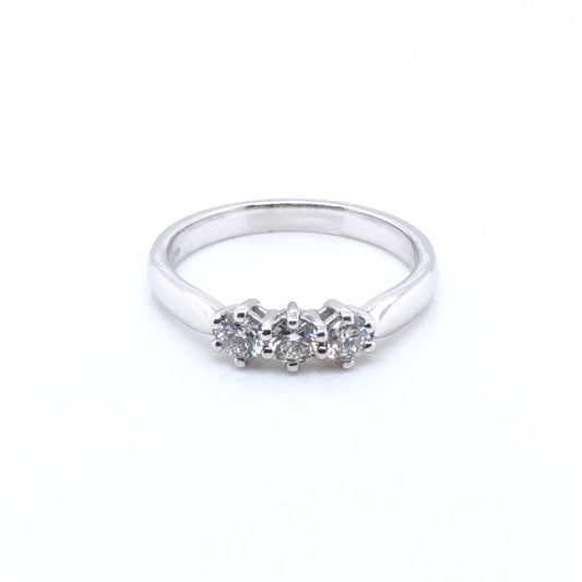 18ct White Gold  Diamond Trilogy 0.50ct Ring