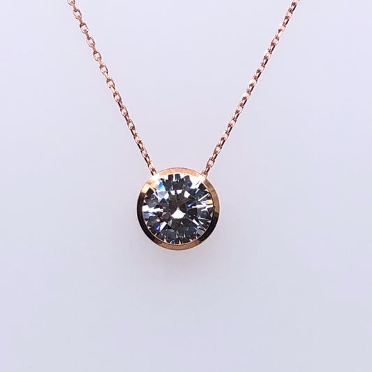 9ct Rose Gold CZ Slider Pendant